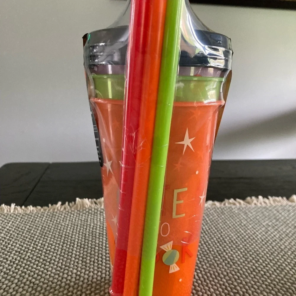 Disney Halloween Grogu 3 pack glow in the dark tumblers with straws.